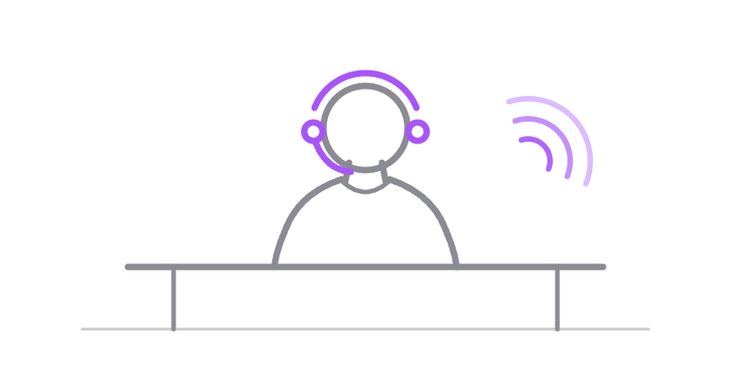 AI receptionist at a front desk